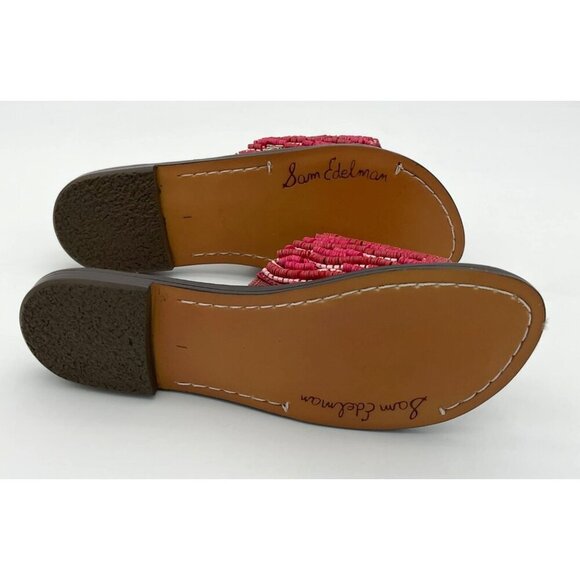 Sam Edelman Kids Gunner Beaded Pink Slide Orchid Flower Mini Sandals Girls 1M - Picture 6 of 9